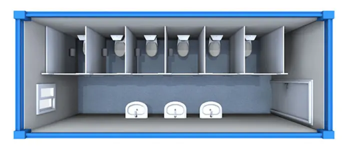 Container toilet 40 feet